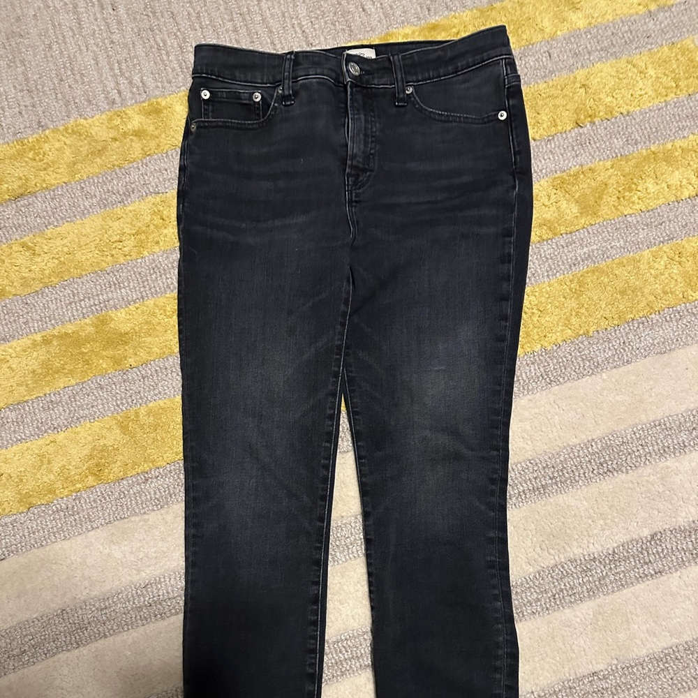 Jcrew 9" high-rise toothpick jean in Charcoal wash size 28
